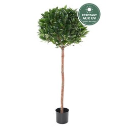 Laurier boule sur tige artificiel vert 135 cm résistant aux UV, grossiste en topiaires artificielles