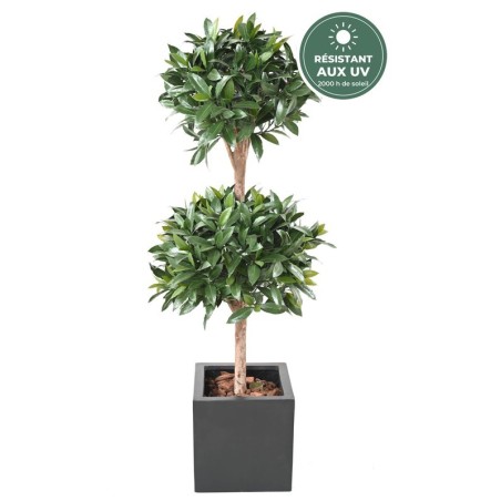 Laurier double boule artificiel 140 cm traité UV, vente en gros pour fleuristes