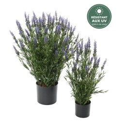 Lavande artificielle en pot 68 cm lavande foncé, résistante aux UV, grossiste en fleurs artificielles