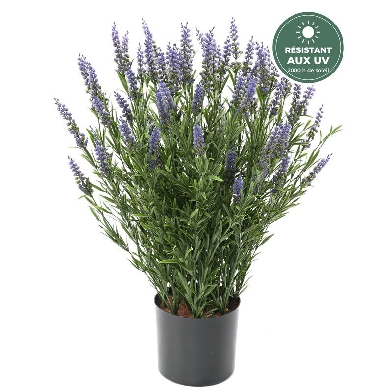 Potée de lavande artificielle 68 cm traitée UV, vente en gros pour fleuristes