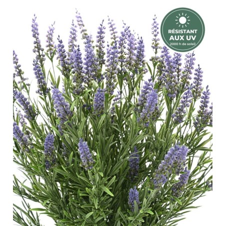 Lavande artificielle 68 cm en jardinière, fleurs artificielles en gros pour terrasses