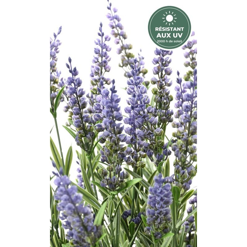 Détail des épis de lavande artificielle 68 cm, vente en gros pour commerçants