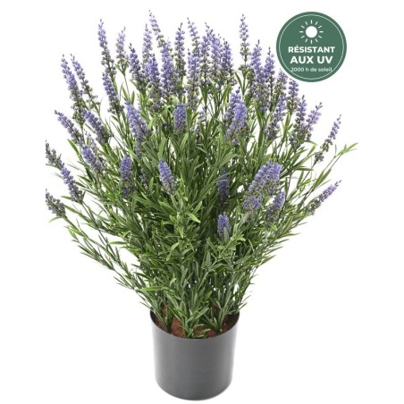 Lavande artificielle en pot 68 cm pour devanture, grossiste en plantes artificielles