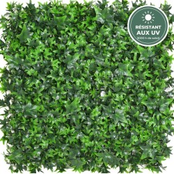 Plaque murale de lierre artificiel verte 55 × 55 cm résistante aux UV, grossiste en murs végétaux