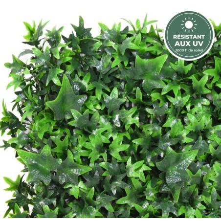 Détail de la plaque de lierre artificiel 55 cm, vente en gros pour fleuristes et façades