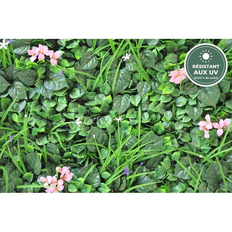 Fleurs roses du mur végétal artificiel 100 cm en détail, vente en gros pour fleuristes et commerçants