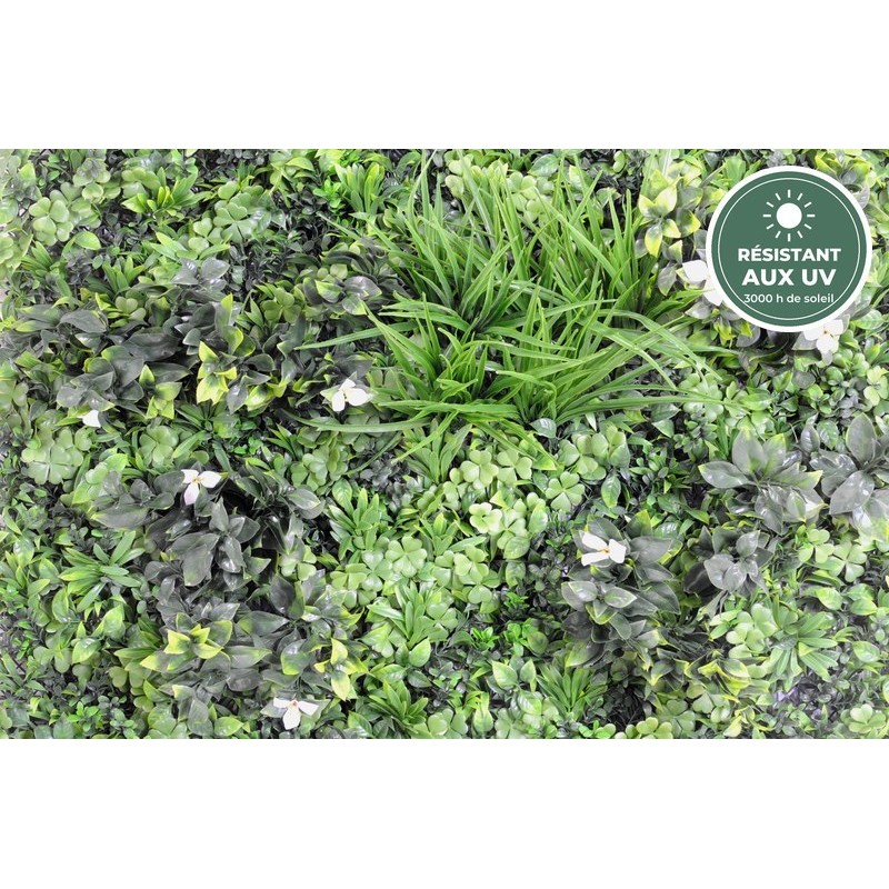 Feuillage dense du mur végétal vert et blanc 100 cm, fournitures en gros pour décorateurs