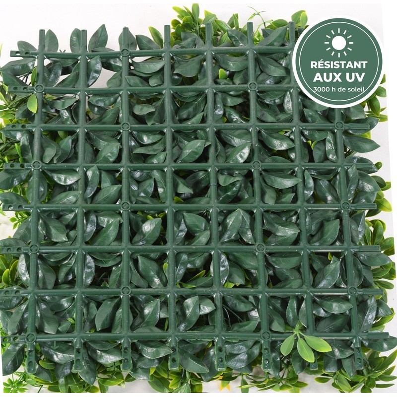 Touffe centrale de la plaque fleurie vert et jaune 50 cm, grossiste en décoration de façade