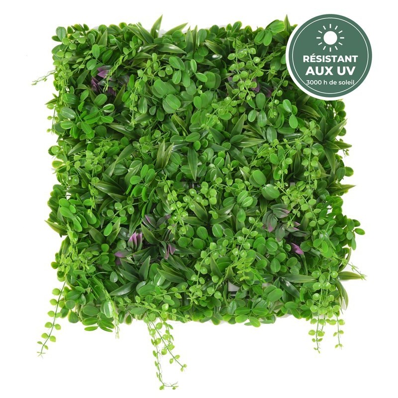 Plaque de mur végétal artificiel vert 50 × 50 cm, grossiste en feuillage artificiel