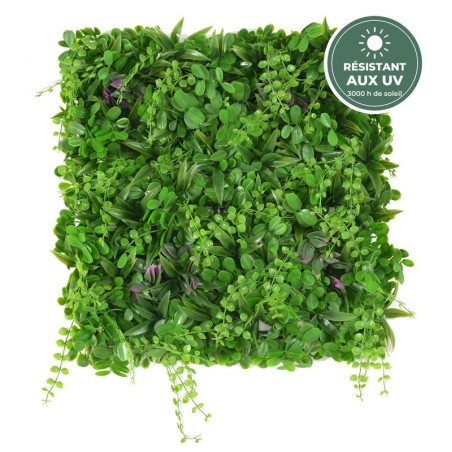 Plaque de mur végétal artificiel vert 50 × 50 cm, grossiste en feuillage artificiel