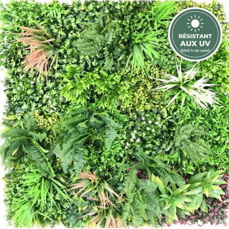 Mur végétal artificiel tropical 100 × 100 cm, grossiste en plantes artificielles extérieur
