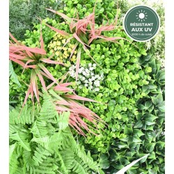 Détail des textures du mur végétal jungle 1 m², fournitures en gros pour décorateurs