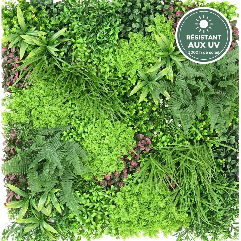 Mur végétal artificiel fougères et mousse 100 × 100 cm, grossiste en plantes artificielles