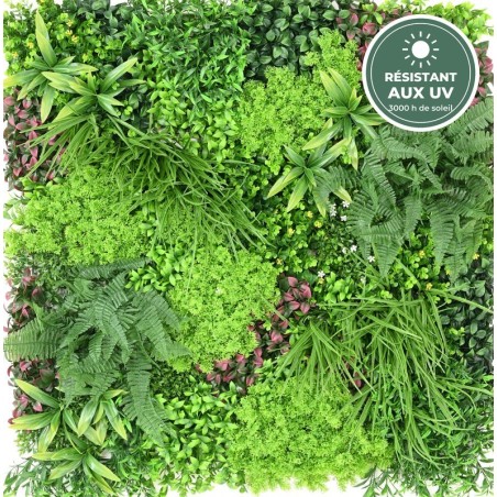 Mur végétal artificiel fougères et mousse 100 × 100 cm, grossiste en plantes artificielles