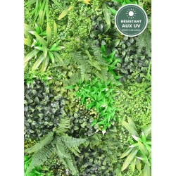 Verts variés du mur végétal artificiel 1 m², vente en gros pour fleuristes