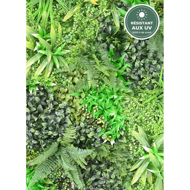 Verts variés du mur végétal artificiel 1 m², vente en gros pour fleuristes
