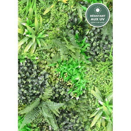 Verts variés du mur végétal artificiel 1 m², vente en gros pour fleuristes
