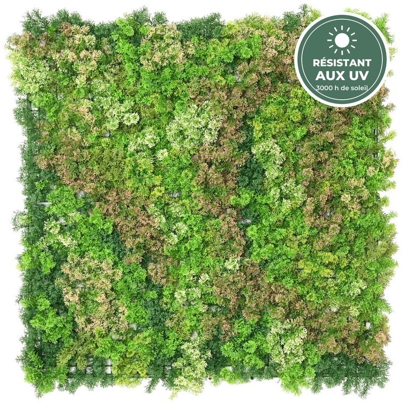 Mur végétal artificiel effet mousse panaché 100 × 100 cm, grossiste en plantes artificielles