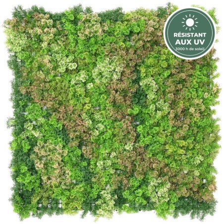 Mur végétal artificiel effet mousse panaché 100 × 100 cm, grossiste en plantes artificielles