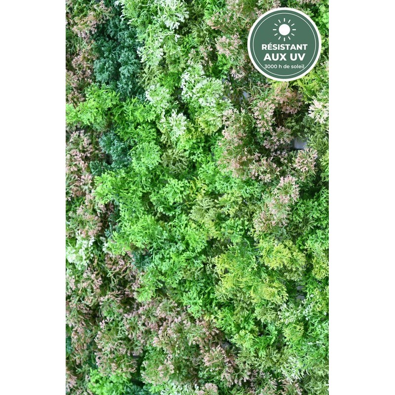 Texture du mur végétal effet mousse 100 cm, grossiste en feuillage artificiel extérieur