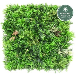 Mur végétal artificiel dense vert intense 100 × 100 cm, grossiste en plantes artificielles