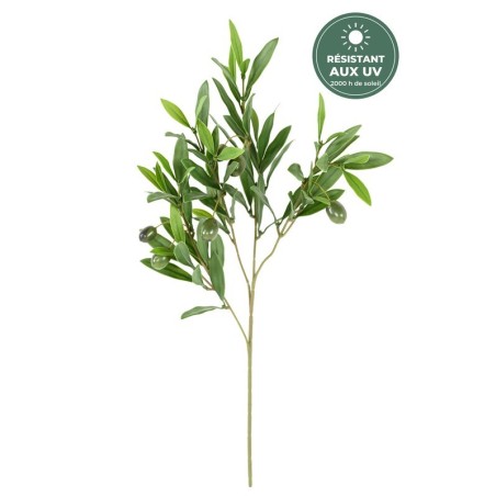 Branche d'olivier artificielle avec olives 52 cm, grossiste en feuillage artificiel