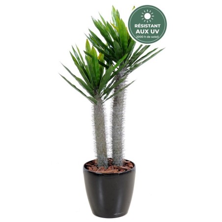 Pachypodium artificiel vert 100 cm en pot, grossiste en plantes artificielles résistantes aux UV