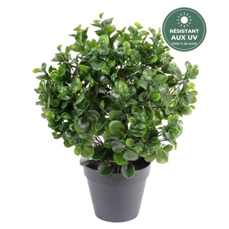 Peperomia buisson artificiel vert 60 cm en pot, grossiste en plantes artificielles résistantes aux UV