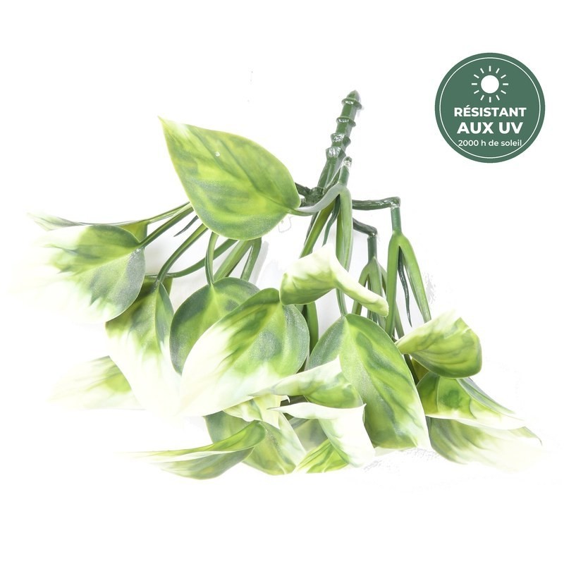 Piquet du philodendron artificiel panaché 25 cm, fournitures en gros pour compositions