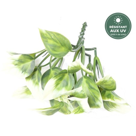Piquet du philodendron artificiel panaché 25 cm, fournitures en gros pour compositions