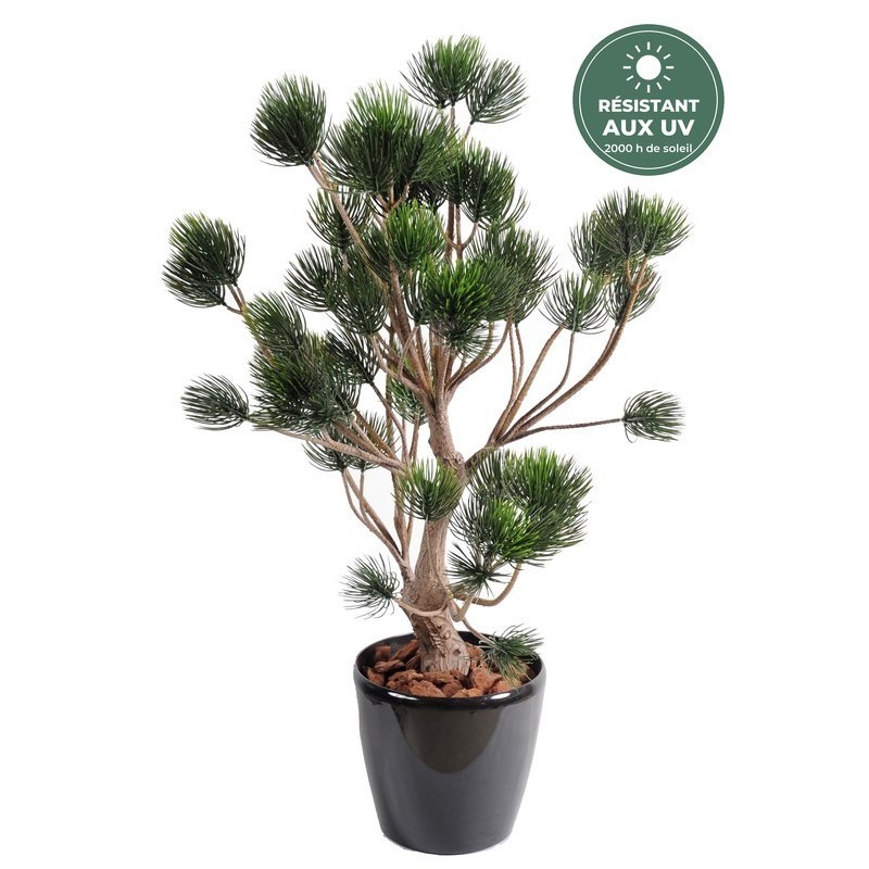 Pin de garrigue artificiel vert 90 cm en pot, grossiste en plantes artificielles d'extérieur