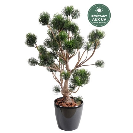Pin de garrigue artificiel vert 90 cm en pot, grossiste en plantes artificielles d'extérieur
