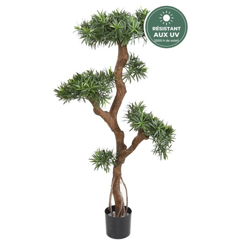 Podocarpus nuage artificiel vert 135 cm en pot, grossiste en arbres artificiels