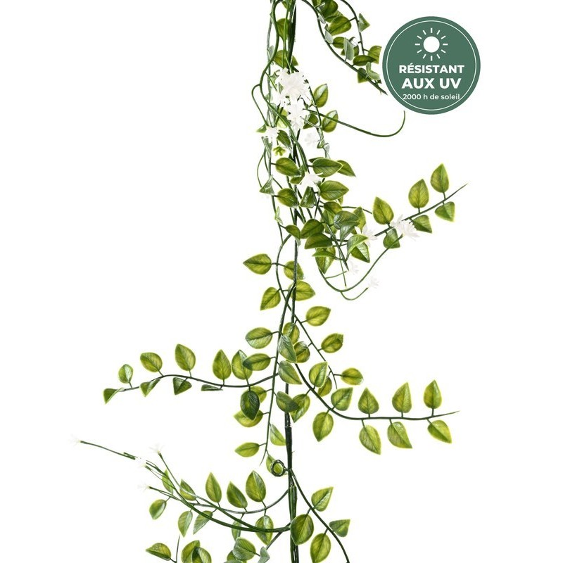 Guirlande de pois fleuri artificiel blanc 190 cm résistante aux UV, grossiste en fleurs artificielles