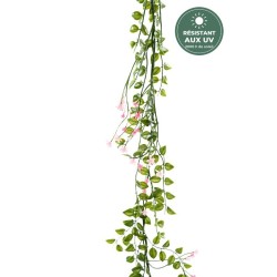 Guirlande de pois fleuri rose 190 cm traitée UV, grossiste en guirlandes fleuries