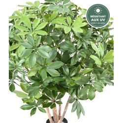 Grand schefflera artificiel vert 90 cm traité UV, grossiste en plantes d'extérieur