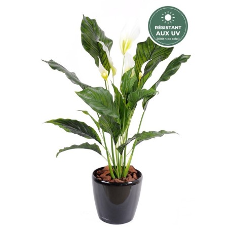 Spathiphyllum artificiel 80 cm à 5 fleurs, vente en gros pour fleuristes