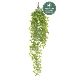 Chute de tradescantia artificiel verte 85 cm résistante aux UV, grossiste en feuillage artificiel