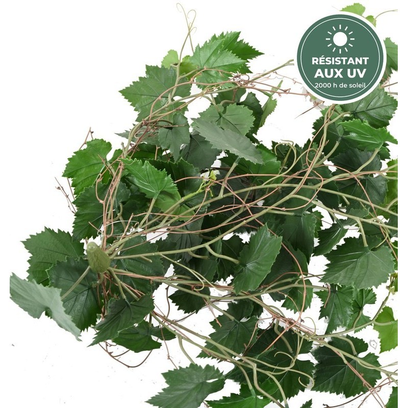 Chute de vigne verte 90 cm à 87 feuilles, vente en gros pour murs végétaux