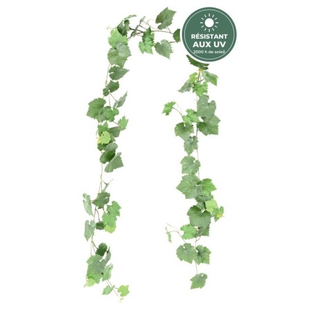 Guirlande de vigne artificielle verte 270 cm résistante aux UV, grossiste en feuillage artificiel