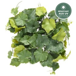 Plaque de vigne artificielle verte 35 x 35 cm résistante aux UV, grossiste en murs végétaux