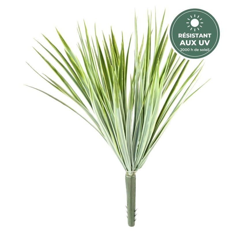 Yucca artificiel vert 35 cm sur piquet résistant aux UV, grossiste en plantes artificielles