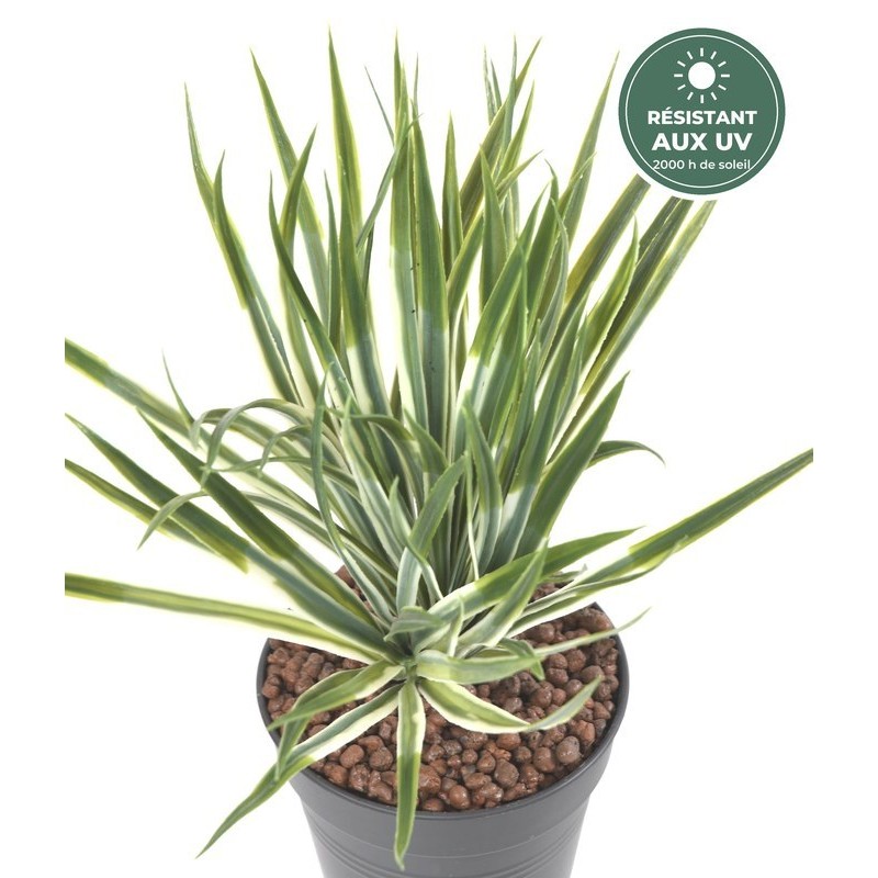 Yucca vert 35 cm traité UV, grossiste en plantes exotiques artificielles