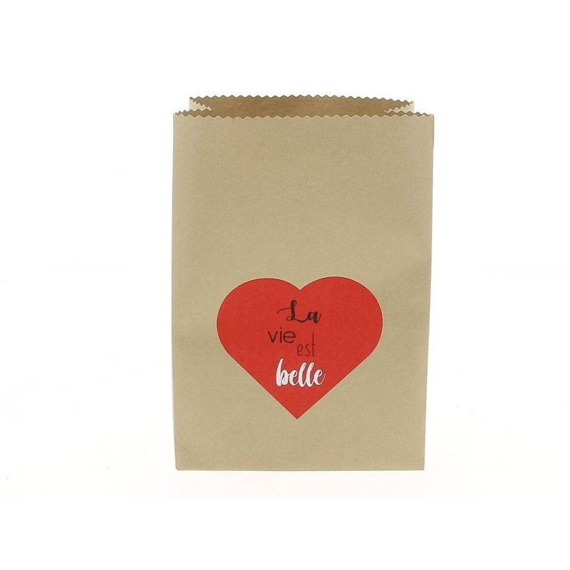 Sac Kraft "La vie est Belle" 12 pièces + Sac Kraft "La vie est Belle" 12 pièces +