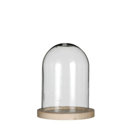 Cloche sur plateau bois ø 13cm H16cm