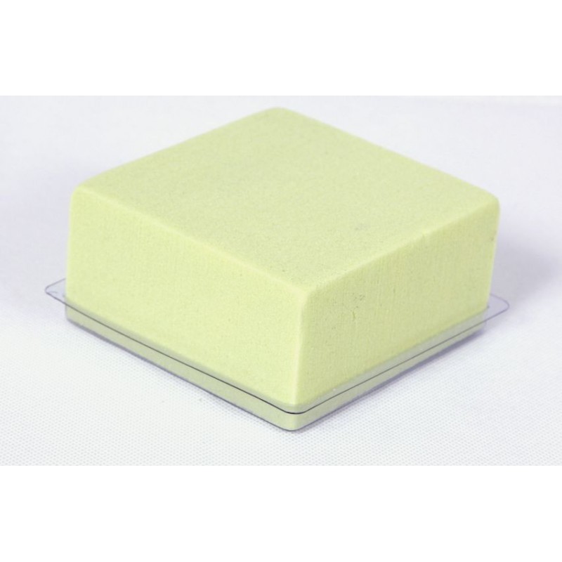 Mousse demi-cube Vert avec Base Plastique 10x5cm 2 pièces - Oasis Rainbow