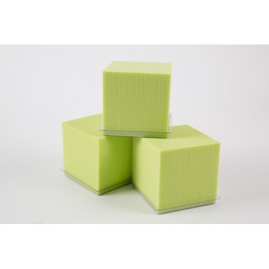 Cube mousse vert Oasis avec base plastique x3 - 10 cm