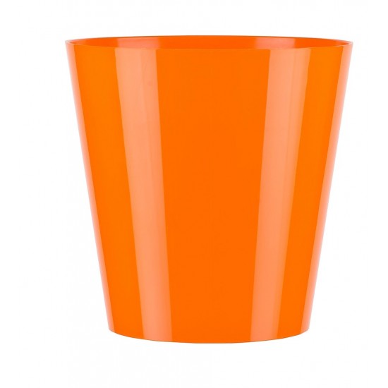 Cache pot en plastique "Simple" couleur orange Ø8,5cm H9cm