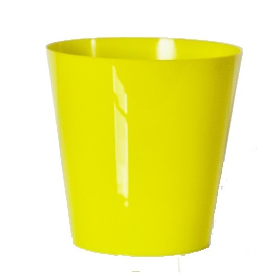 Cache pot en plastique "Simple" couleur vert lime Ø8,5cm H9cm