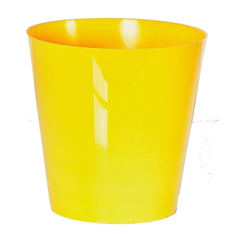 Cache pot en plastique "Simple" couleur jaune Ø21cm H21cm